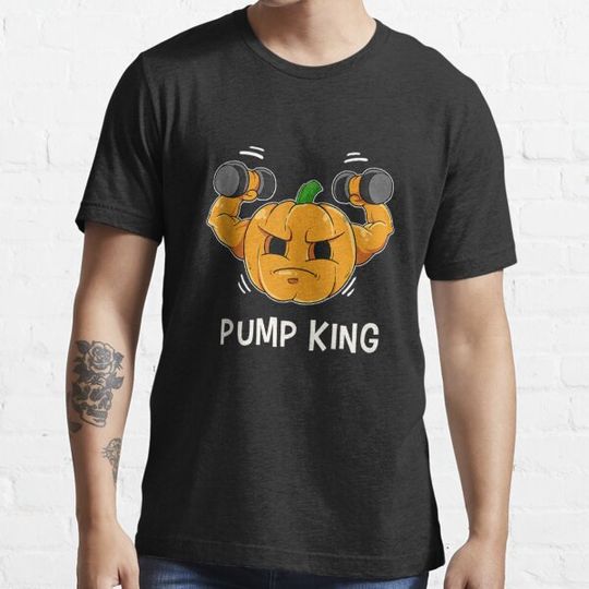 Discover Funny Pump King Pumpkin Gourd Halloween Fitness Muscle Train Tank Top T-shirts