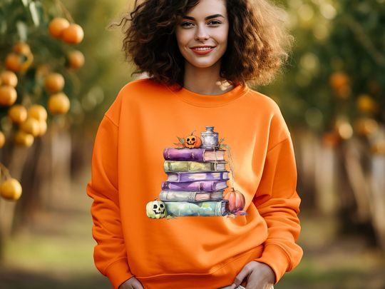 Discover Spooky Books Sweatshirt | Ideal for Book Lovers and Halloween Celebrations