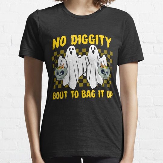 Discover Funny Ghost Costume for Halloween - No Diggity Bout To Bag It Up T-shirts