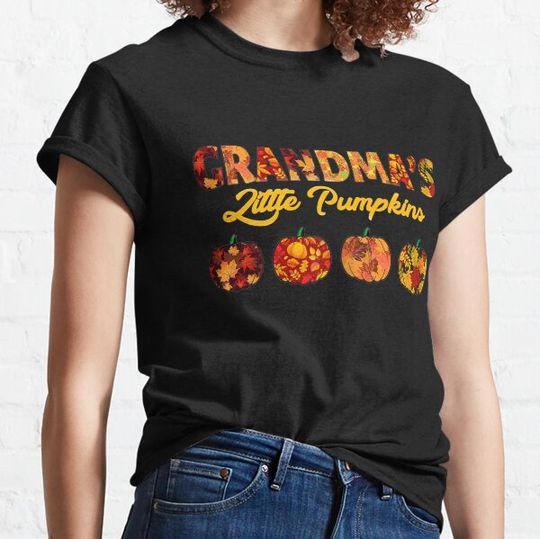 Discover Grandma's Little Pumpkin Maple Leaf Autumn Halloween T-shirts