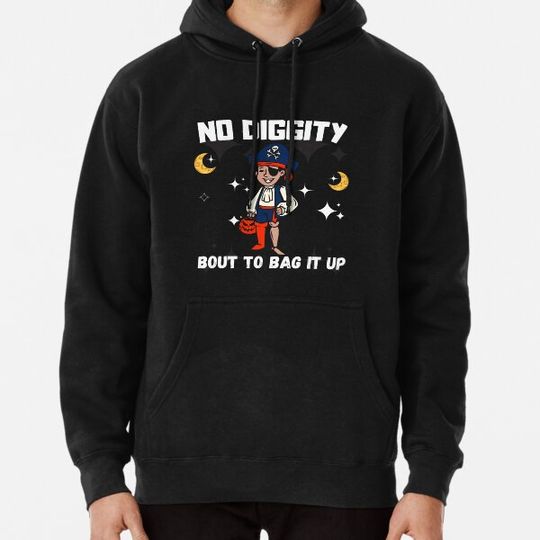 Discover No Diggity Bout To It Up Cute Ghost Halloween Kids Candy Bags Hoodies