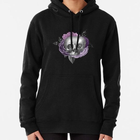 Discover Skeleton purple love with roses 3 Hoodies