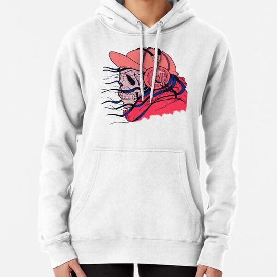 Discover Red Skeleton with Headphones, Music style Hoodies