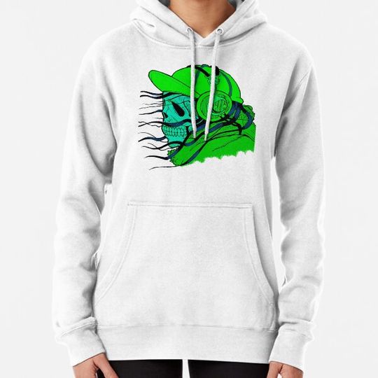 Discover Green Skeleton with Headphones, Music style Hoodies
