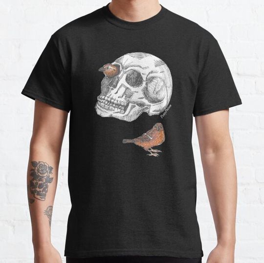 Discover Skull With Sparrows T-shirts