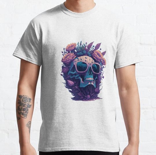 Discover Coloured skeleton with flowers T-shirts