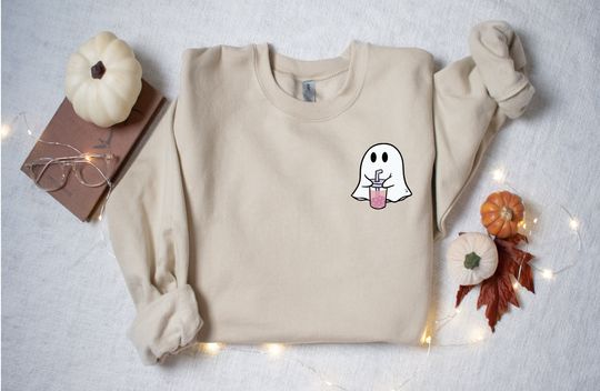 Discover Halloween Ghost Sweatshirt, Spooky Sweater, Halloween Sweater, Cute Fall Sweatshirt