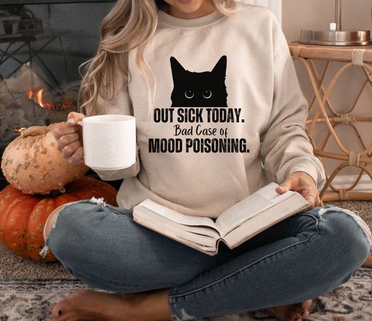 Discover Mad Cat Work Mood Sweatshirt for Cat Lovers