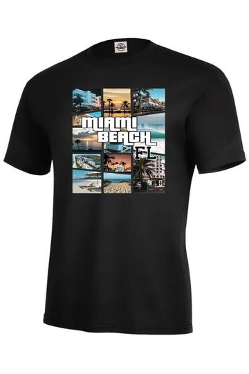 Discover Miami Beach T-shirt SOUVENIR,VACATION,FLORIDA T-shirt Assorted Colors Size S-5XL