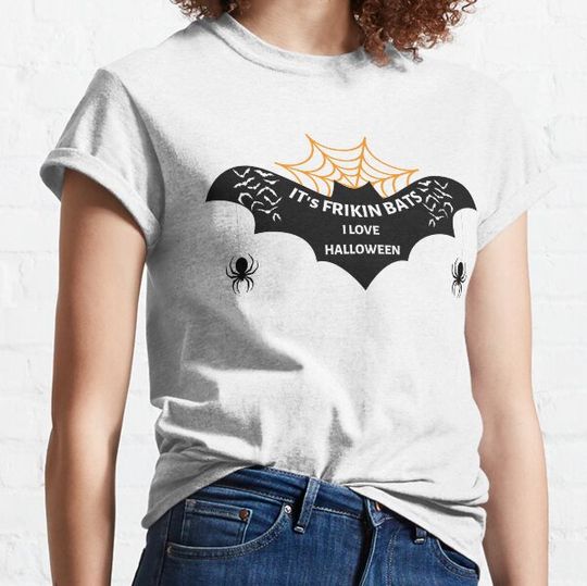 Discover It's Frickin Bats Halloween Cute Black Spooky T-shirts
