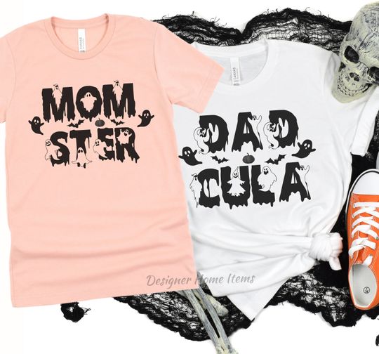 Discover Momster Dadcula Matching Shirt Tshirt Costume, Momster Shirt, Dadcula Shirt, Halloween Matching Mom Dad Shirt, Halloween Costume Tee Tshirt