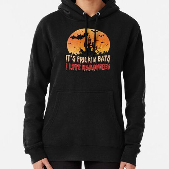Discover Its Frickin Bats |  Bats With Beige and Red Slimy Text Hoodies