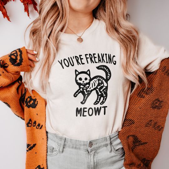 Discover Freaking MEOWT Halloween Cat Lover Shirt