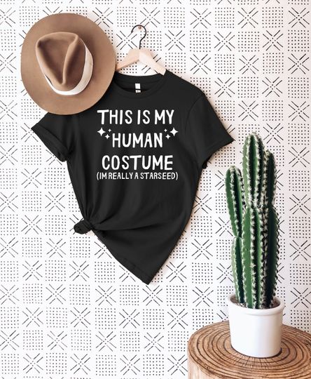 Discover Halloween Costume Tshirt Funny Costume Women Halloween Gift Easy Costume Shirt Human Costume Shirt Adult Funny Gift Witch Starseed Gift