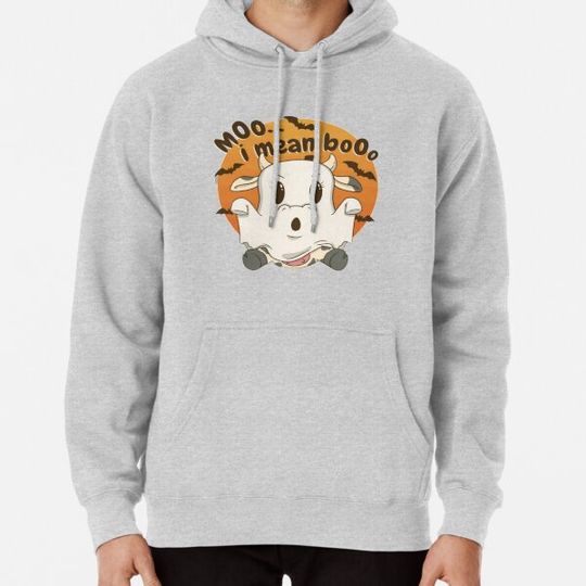 Discover Moo I Mean Boo Funny Ghost Cow Halloween Hoodies