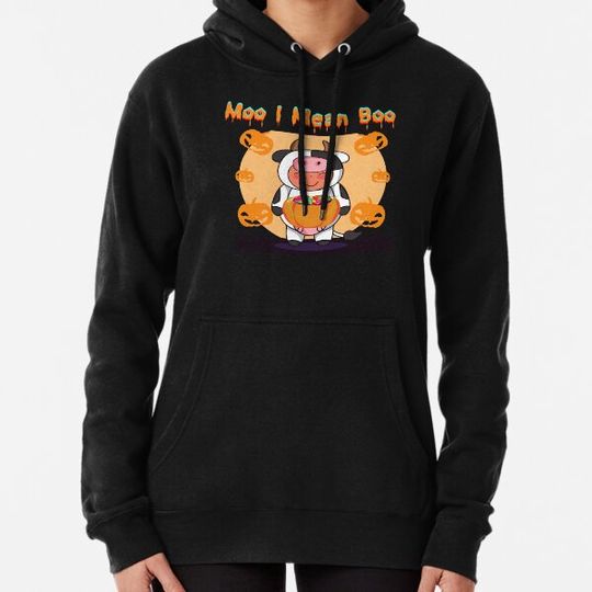 Discover Moo I Mean Boo halloween cow costume Hoodies