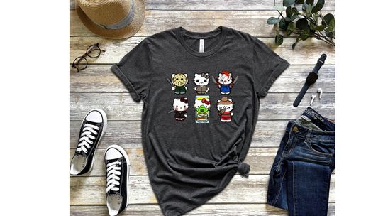 Discover Halloween Hello Movie Kitty Shirt with Villains
