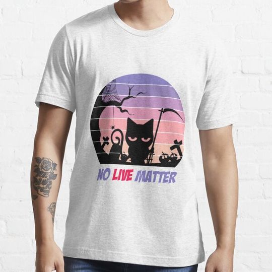 Discover Horror Reaper Cat No Lives Matter Creepy Essential T-Shirt T-shirts