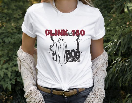 Discover Blink 180 Boo Short Sleeve Tee | Spooky Band Shirt | Fall Graphic Apparel | Autumn Clothes | Heavy Cotton GILDAN