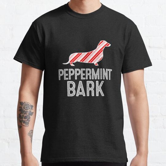 Discover Doxie Dachshund Peppermint Bark Christmas Dog T-shirts