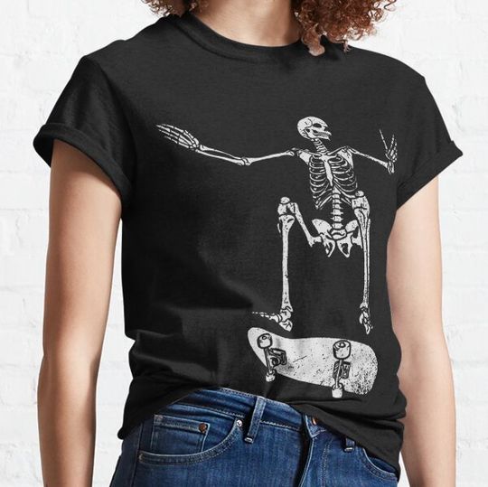 Discover Spooky Halloween party - Skateboarding skeleton costume New T-shirts