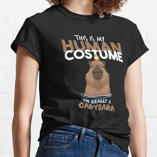 Discover This Is My Human Costume I'm Really A Capybara, Capybara Halloween Costume T-shirts