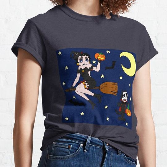 Discover Halloween Betty Boop and Felix the Cat T-shirts