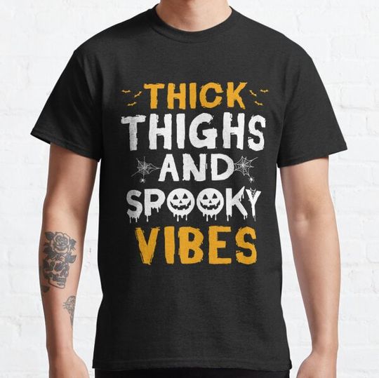 Discover Thick Thighs And Spooky Vibes Halloween Costume T-shirts