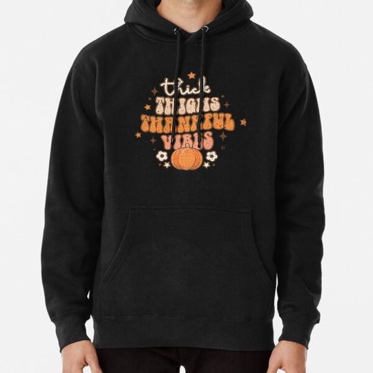 Discover THICK THIGHS THANKFUL VIBES HALLOWEEN PUMPKIN Hoodies