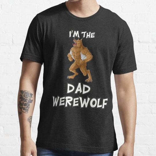 Discover Mens Dad Werewolf Halloween Matching Family T-shirts