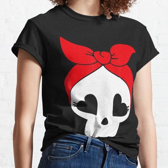 Discover Skeleton Hear Eyes Lazy Halloween Costume Cute Skull Bandana New T-shirts