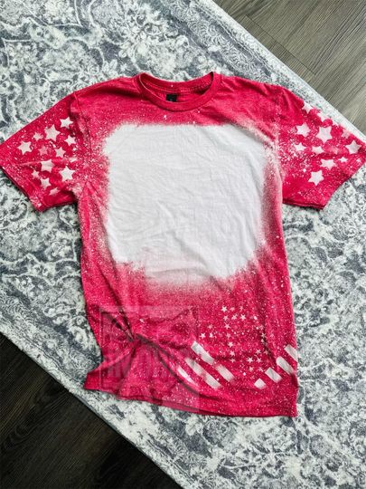Discover Blank Bleached American Flag Shirt - Sublimation Ready