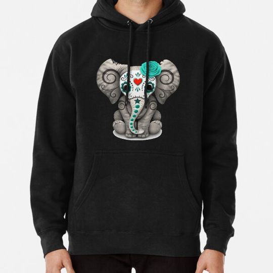 Discover Sugar Skull Elephant  Day Of The Dead Halloween Hoodies