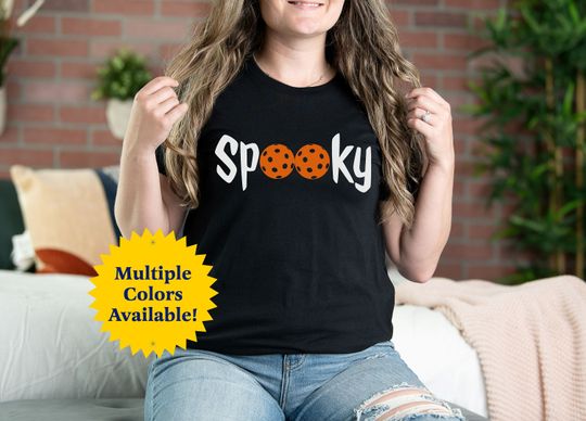 Discover Spooky Pickleball Halloween Player T-Shirt