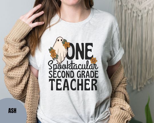 Discover Spooktacular Second Grade Teacher Halloween Shirt