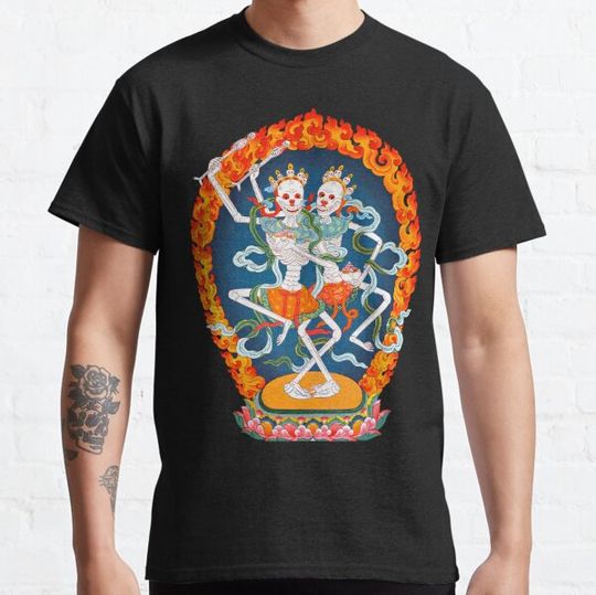 Discover Citipati Tibetan Buddhist Thangka - Dancing Skeletons - Poster T-shirts