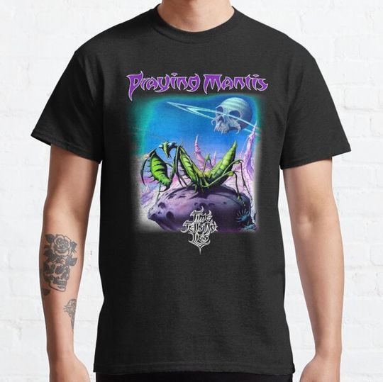 Discover Praying Mantis - Time Tells No Lies Classic Old School UK NWOBHM Heavy Metal Gift Halloween Day, Tha T-shirts