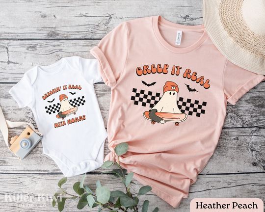 Discover Mommy and Me Halloween Shirt, Creep It Real Shirt Creepin It Real With Mommy Shirt, Mom Baby Outfit, Matching Outfits, Baby Halloween Outfit