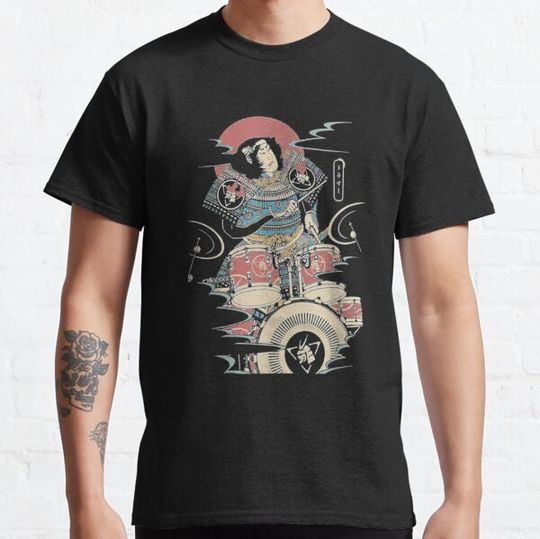 Discover Funny DRUMMER SAMURAI NO.6 Warrior Japanese Lover T-shirts