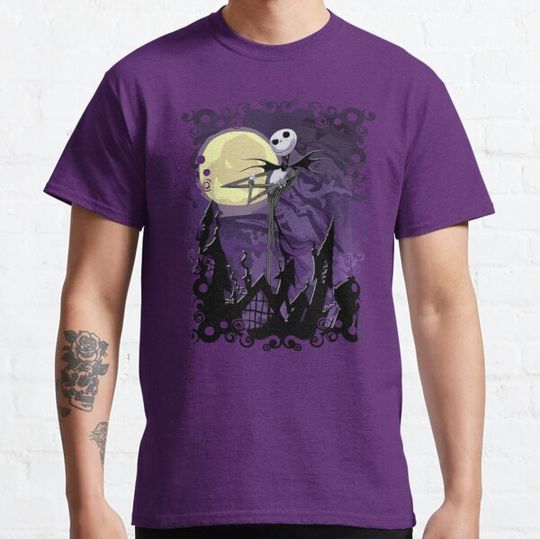 Discover Halloween Skinny Ghost with purple sky T-shirts