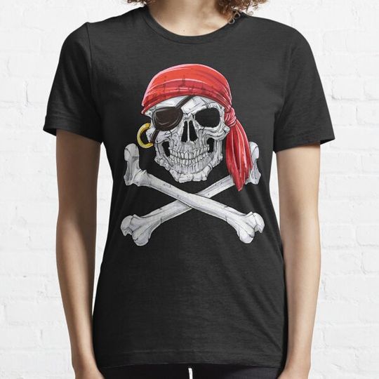 Discover Jolly Roger T shirt Skull & Crossbones Pirate Flag Shirts T-shirts