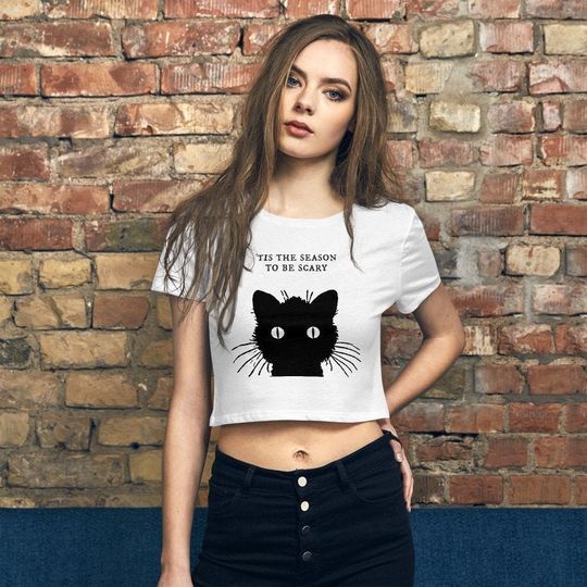 Discover Halloween Cat Shirt, Crop Top, Halloween T Shirt, Birthday Gift, Teenage Girl Gifts,