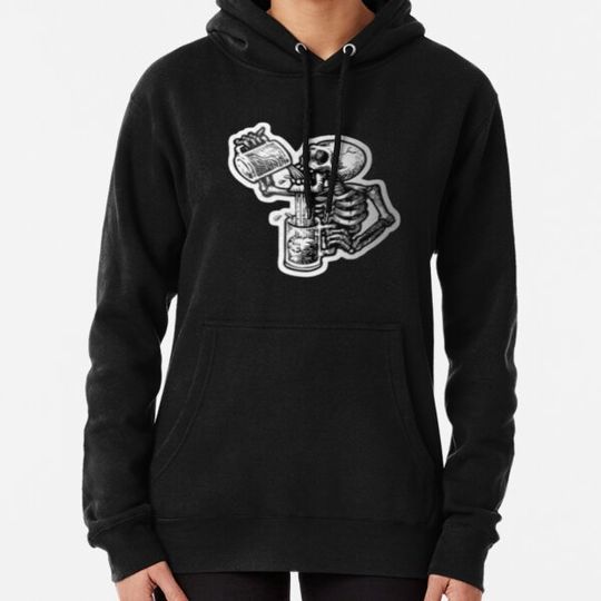 Discover Funny Skeleton Beer Drinking Halloween Merch Hoodies