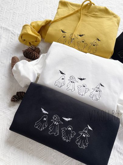 Discover Halloween Embroidered Skeleton Shirt