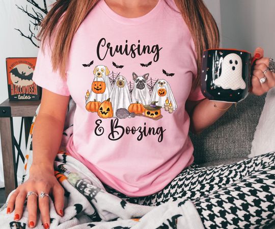 Discover Halloween Cruise T-shirt, Drinking Boo Punny Shirt, Funny Dog Cruise Squad Ghost Shirt, Vacation Group Shirts, October Spooky Matching Tee