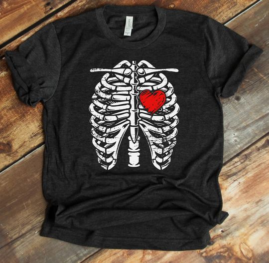 Discover Rib Cage Shirt - Heart - Skeleton - Anatomy - X-Ray - Halloween Costume Idea