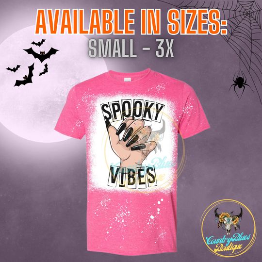 Discover Spooky Vibes | Witch | Halloween | Bleached Sublimation Shirt