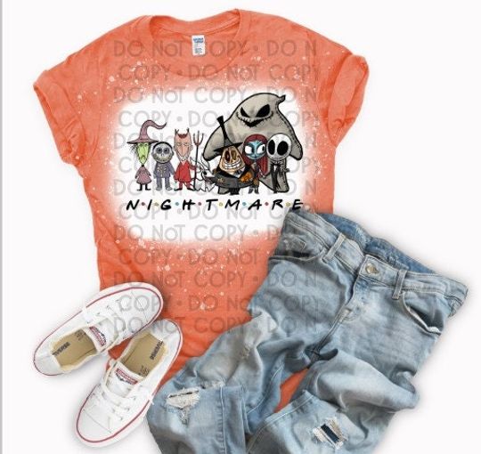 Discover Nightmare Before Christmas Halloween bleached shirt