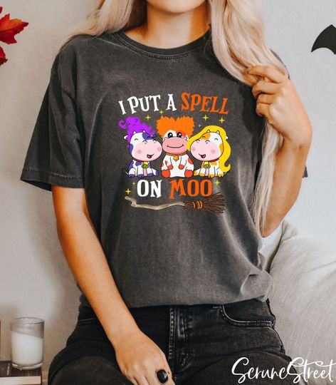 Discover I Put A Spell On Moo Shirt, Ghost Cows Sweatshirt, Cow Halloween Shirt, Moo I Mean Boo Shirt, Halloween Gifts For Farmer Cow Lovers