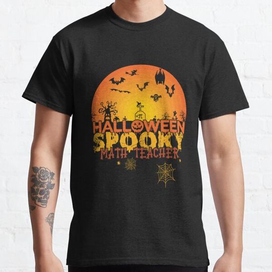 Discover spooky Halloween  math teacher T-shirts